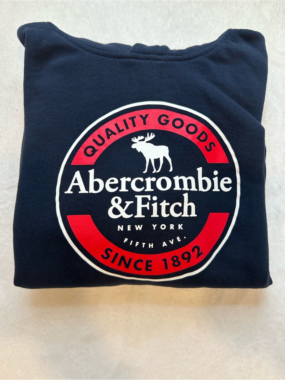 Abercrombie Kids Navy Logo Graphic Hoodie Boys 13/14